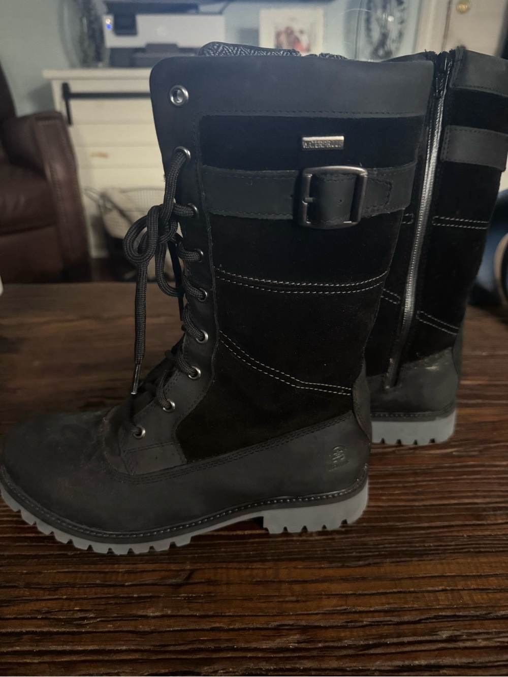 Kamik Black and Cream Insulated Boot Liner